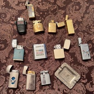 Lighter Collection of 12 Vintage Pieces Along With Ashtray